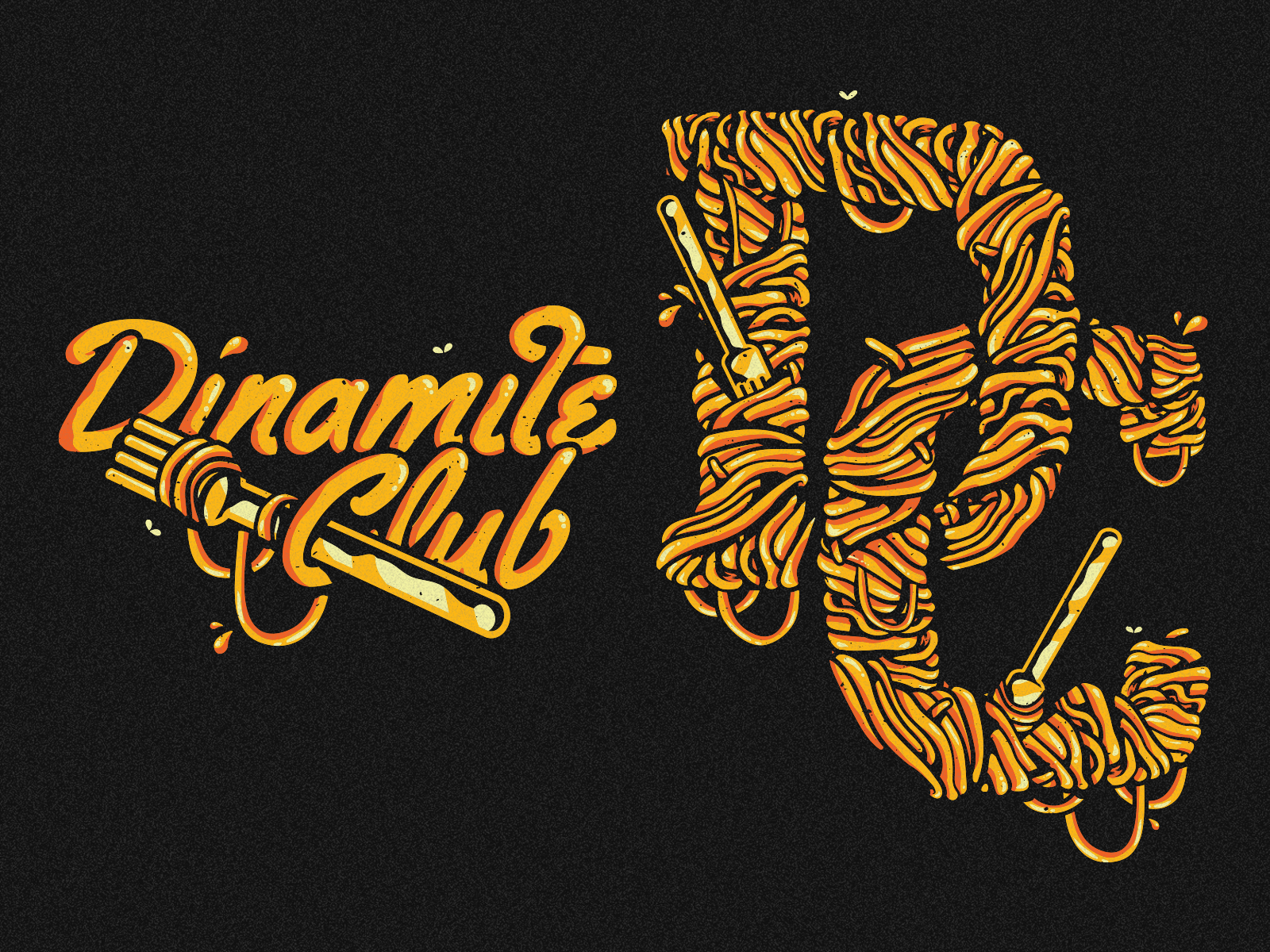 Dinamite Club Pasta illustration band apparel vector merchandise pop punk merch