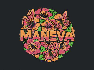 Maneva apparel band band merch flower hibiscus maneva merch music reggae vector