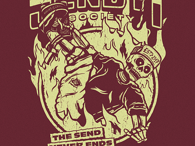 Send It Society - Zombie Boy apparel illustration illustrator merch skateboard skull vans vector