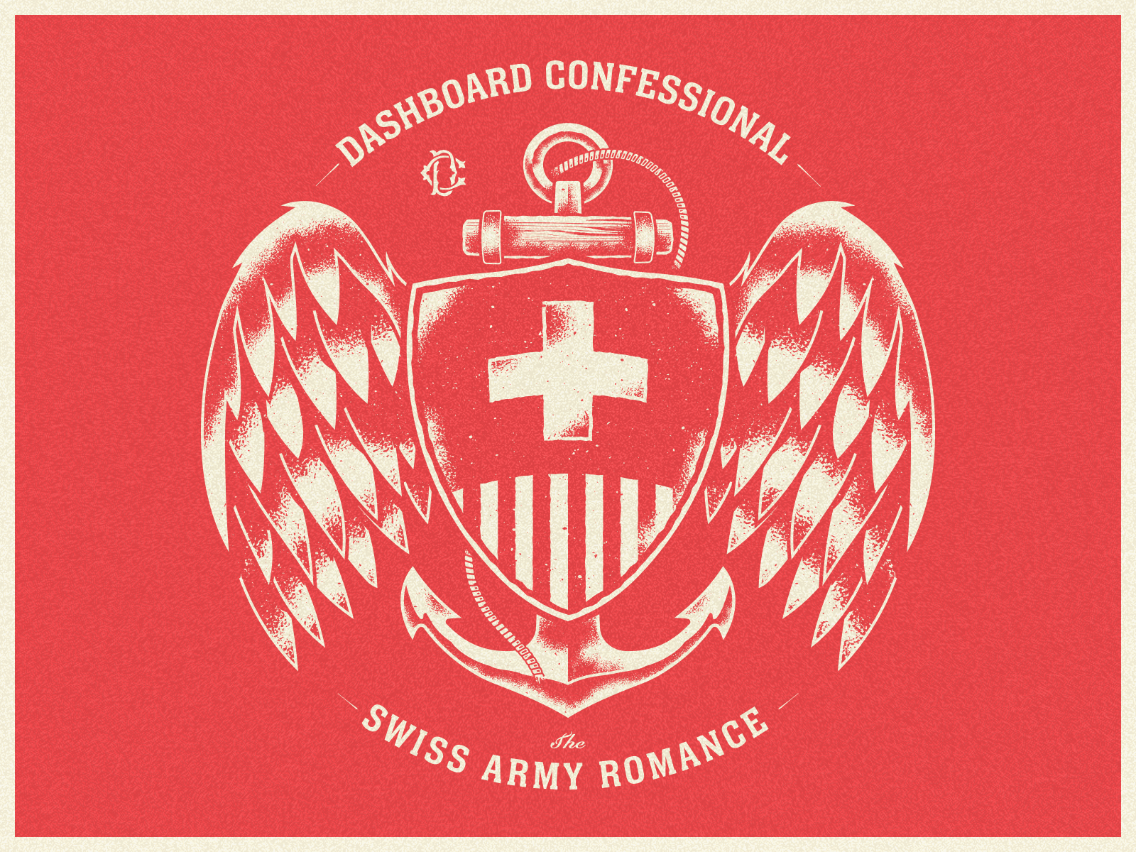 Dashboard Confessional - Swiss Army Romance army badge dashboard confessional emo merch navy romance swiss tattoo traditional vector
