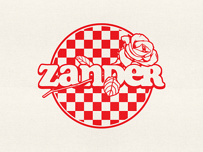 Zander - Checkerboard Rose apparel badge band illustrator logo merch vector