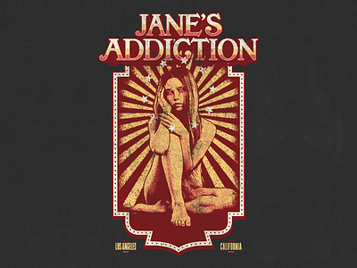 Jane's Addiction apparel band california halftone illustration illustrator los angeles merch vector vintage
