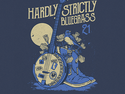 Hardly Strictly Bluegrass banjo bluegrass boots california cowboy festival flower music nola san francisco vector