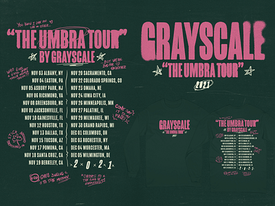 Grayscale Umbra Tour band grayscale merch merchandise pop punk tour vector