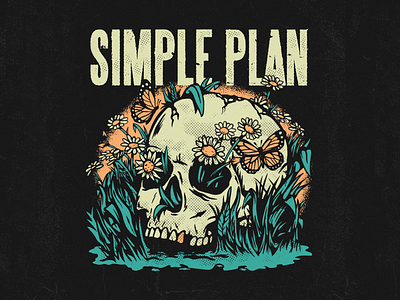 Simple Plan flowers merch pop punk simple plan skull vector