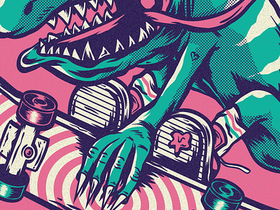 Destroyer illustrator lyzard reptile shred skate skateboard vector