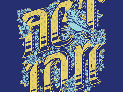 Floral action bird floral shirt vector