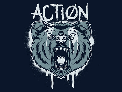 Predator action apparel bear cliche illustrator merch predator spray