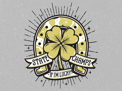 State Champs Lucky apparel broken clover custom lettering lucky merch new york pop punk state champs vector