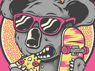 Koala 80s koala pizza pop punk skate skateboard summer sunglasses