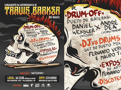 Travis Barker blink182 book can i say drummer pop punk skull travis barker typography vector