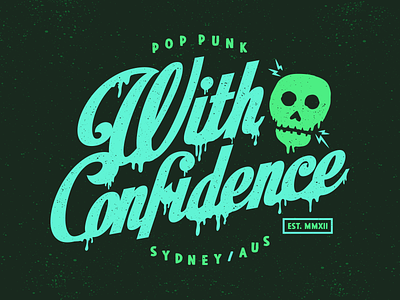 With Confidence Skull apparel drip electric grunge merch pop punk skull t shirt with confidence