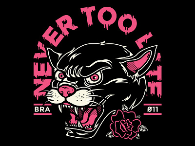 Never Too Late apparel band blood dagger merch never too late old school panther pop punk rose t shirt tattoo