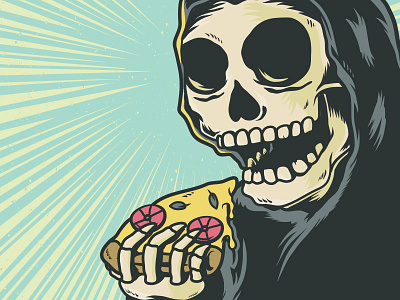Skull + Pizza death flyer gig grim pizza pop punk poster skull vector
