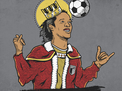 Ronaldinho brasil brazilian dibre futebol gaucho halftone king ronaldinho soccer vector