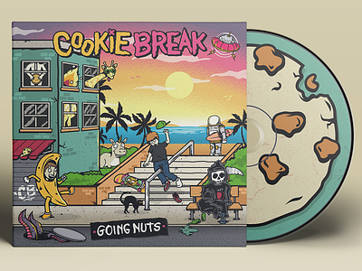 Cookie Break - Going Nuts album american pie banana break cookie cover grim pizza pop punk skull ufo