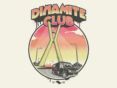 Dinamite Club - Van apparel band car dinamite club estaiada illustrator merch merchan pop punk sao paulo spray van