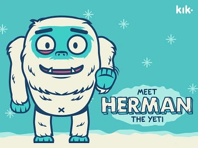 Herman the Yeti - Kik Messenger Sticker Pack app character chat emotion kik messenger pack snow sticker vector yeti