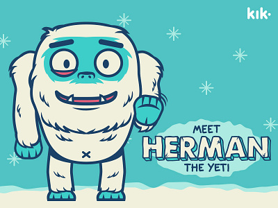 Herman the Yeti - Kik Messenger Sticker Pack app character chat emotion kik messenger pack snow sticker vector yeti