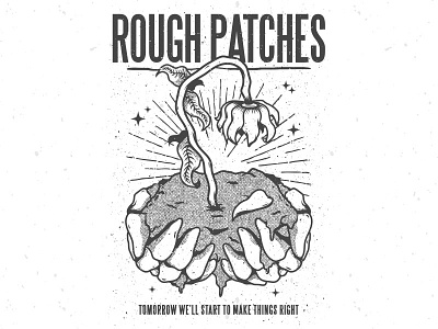 Rough Patches acoustic band dead flower halftone merch music patches rought sunburst vector