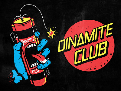 Dinamite Clube - Screaming Bomb apparel dinamite club hand jim phillips merch pop punk screaming skateboard vector