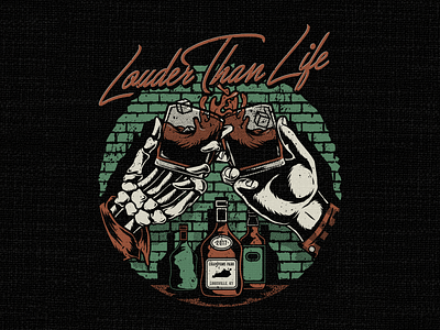 Louder Than Life apparel artwork design louderthanlife merch music ozzy skull tshirt vector whiskey