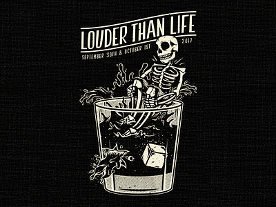 Louder Than Life apparel artwork design louderthanlife merch music ozzy skull tshirt vector whiskey