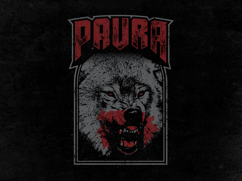 Paura - Wolf animal band blood hardcore merch vector wolf