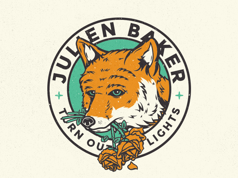 Julien Baker apparel band design fox julien baker merch music rose vector