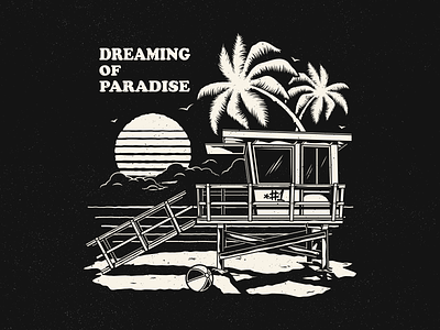 Dreaming of Paradise apparel beach california miami paradise streetwear vector