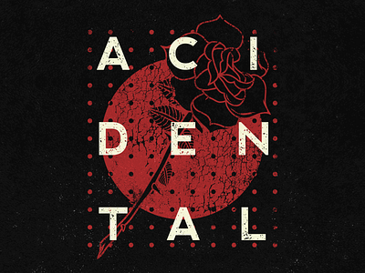 Acidental apparel band design grunge merch music rose vector