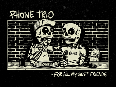 Phone Trio - Best Friends apparel band merch phone trio pizza pop punk skull