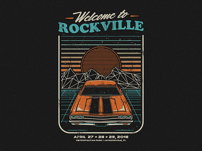 Welcome to Rockville 2018 band festival foo fighters merch retro vector welcome to rockville