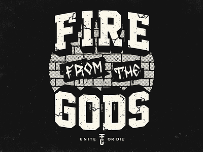 Fire From the Gods apparel fire from the gods halftone merch rise typography vector