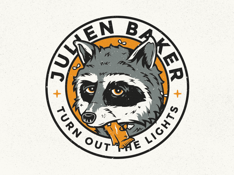 Julien Baker – Raccoon apparel band julien baker merch music raccoon trash vector