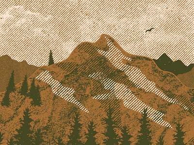 Mountains halftone illustrator mountains nature vector