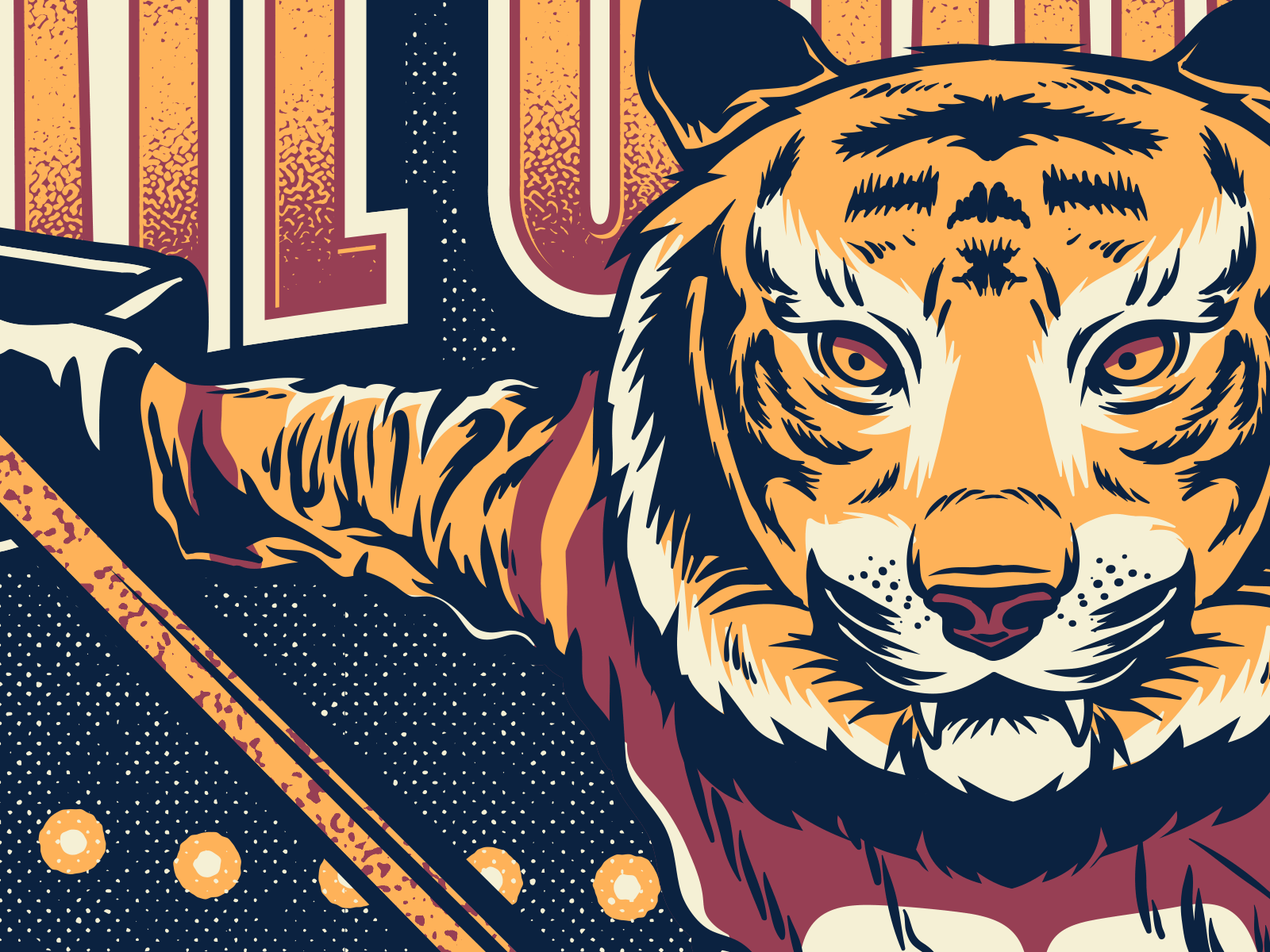 Tiger gig poster hockey tiger vector