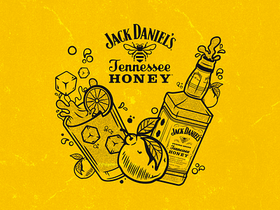 Jack Honey & Lemonade drink honey illustration illustrator jack daniels vector whiskey