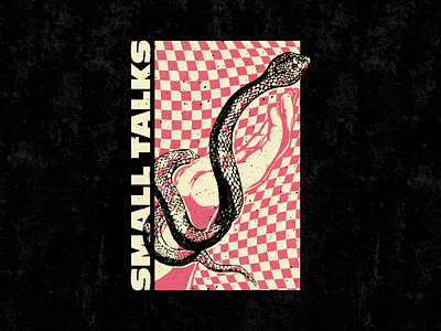 Small Talks apparel band checkerboard illustration merch small talks snake vector vintage