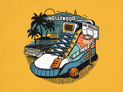 Air Trez basketball cadillac clippers hollywood los angeles nba sneakers vector