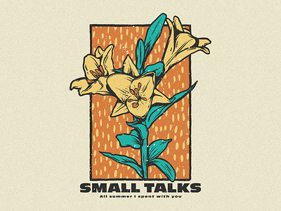 Small Talks band flower illustration merch pattern small talks vector