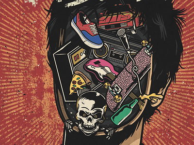 Deslok album cover artwork music pop punk skateboard vans vector