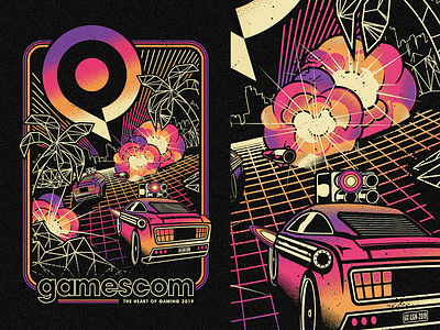 Gamescom - Sci-fi Race 80s gamer gamescom gaming illustration merch retro sci fi