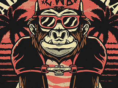 Abraskadabra gorilla merch skateboard summer vector