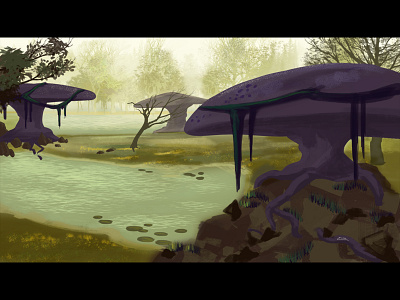 Swamp Lands alien concept art destination digital art environment fantasy photoshop sketch