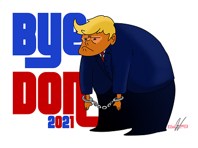 "Bye Don" 2021 2021 biden branding concept art cute design digital doodle funny illustration logo photoshop politics president sketch tablet trump