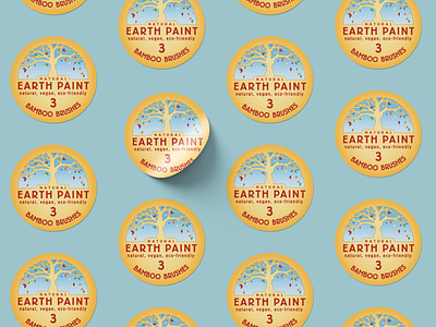 Natural Earth Paint Brush Label Design