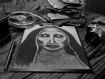 The Nun Movie Poster Charcoal Portrait charcoal charcoal drawing drawing fanart handdrawn horror horror movie illustration movie poster multimedia portrait poster design sketch the conjuring the nun