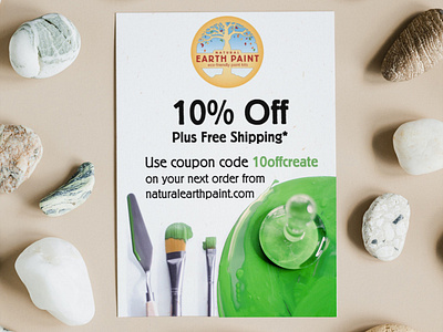 Natural Earth Paint Coupon Postcard Design