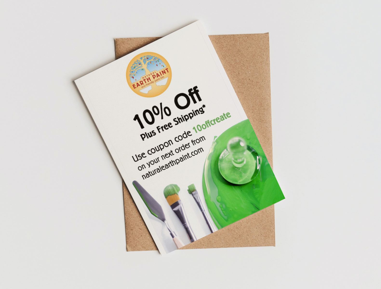 Natural Earth Paint Coupon Postcard Design by Tyler DeGraaf on Dribbble